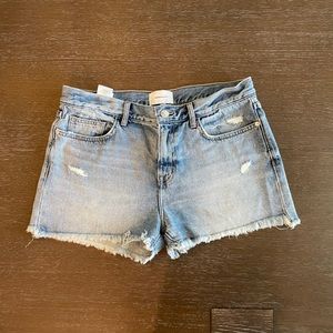 Current/Elliott – The Boyfriend Frayed Hem Denim Shorts